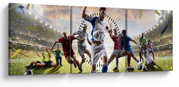 Kép - futball (órával) (90x30 cm)
