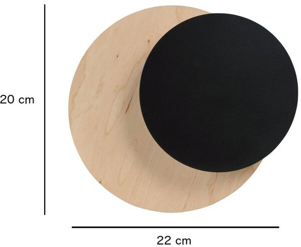 Emibig modern fali lámpa circle fekete emi970/2