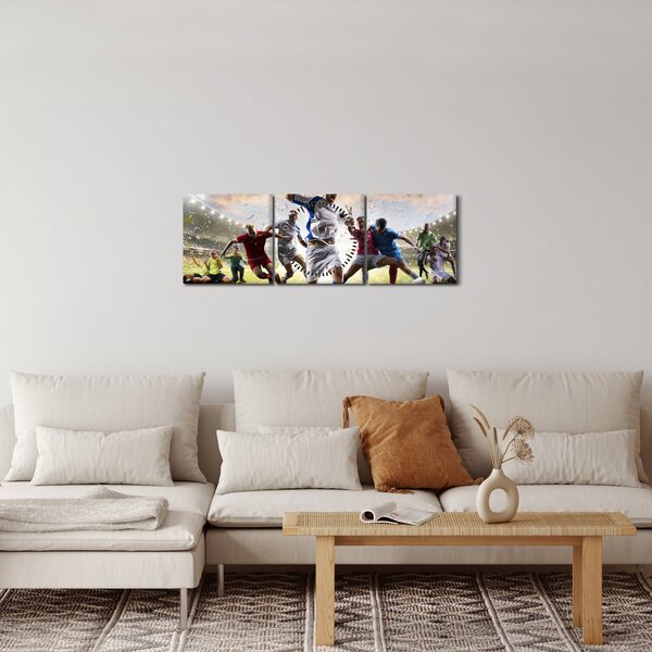 Kép - futball (órával) (90x30 cm)