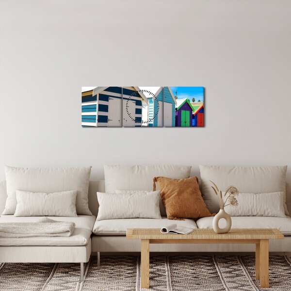 Kép - Brighton Beach, Melbourne, Ausztrália (órával) (90x30 cm)