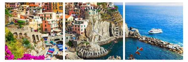 Kép - Manarola olasz falu (órával) (90x30 cm)