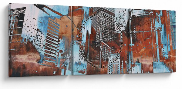 Kép - felhőkarcolók (órával) (90x30 cm)
