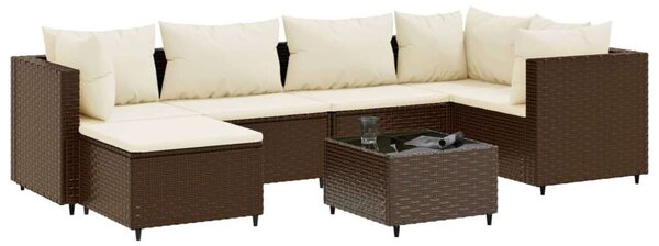 VidaXL Polyrattan Kerti Ülőgarnitúra - 7 részes - Barna