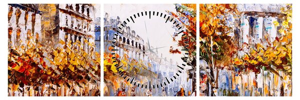Kép - Utca Párizsban (órával) (90x30 cm)