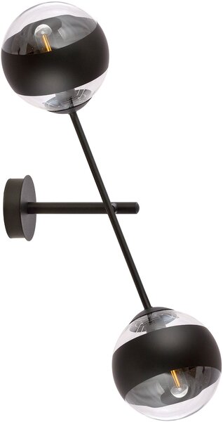 Emibig modern fali lámpa linear fekete átlátszó emi1168/k2
