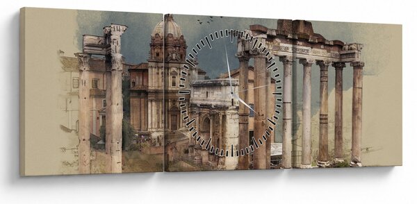 Kép - Forum Romanum, Róma, Olaszország (órával) (90x30 cm)