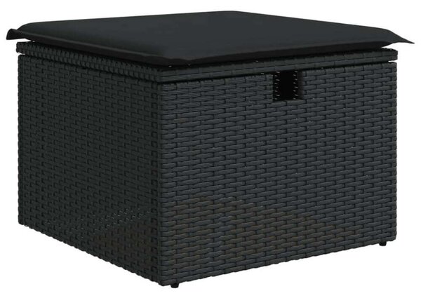 VidaXL Polyrattan Kerti Ülőgarnitúra - 8 részes - Fekete