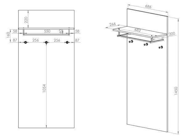 NEVIO akasztós szekrény - artisan tölgy