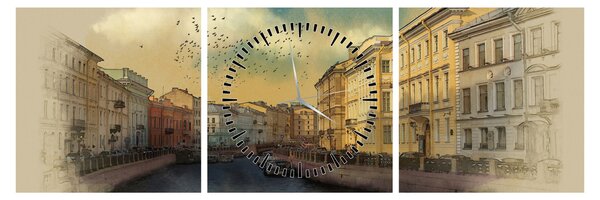 Kép - Moyka, folyó, St. Petersburg, Oroszország (órával) (90x30 cm)