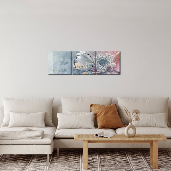 Kép - téli virág (órával) (90x30 cm)