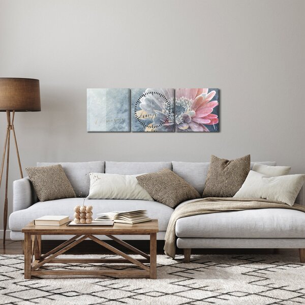 Kép - téli virág (órával) (90x30 cm)
