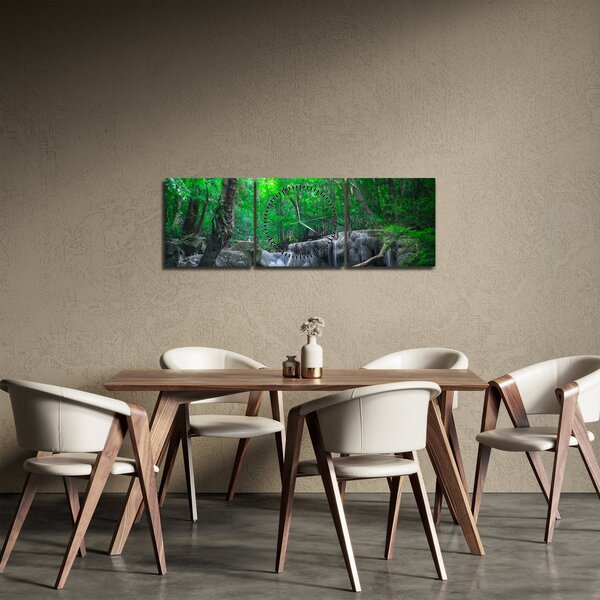 Kép - Erawan vízesés, Kanchanaburi, Thaiföld (órával) (90x30 cm)