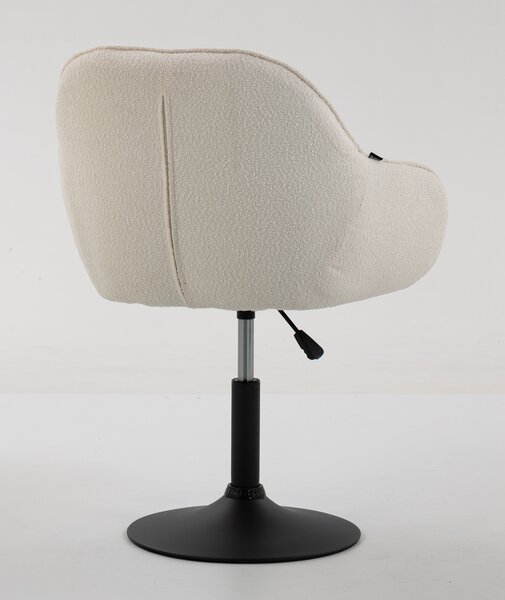 HR2055N Krémszínű Modern Boucle Szék Fekete lábbal