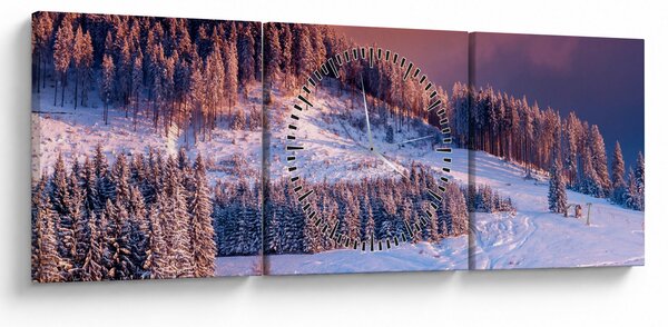Egy kép egy téli tájról (órával) (90x30 cm)