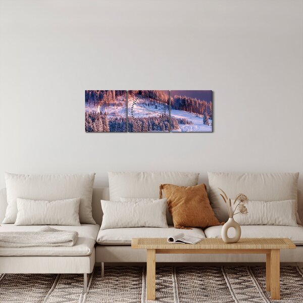 Egy kép egy téli tájról (órával) (90x30 cm)