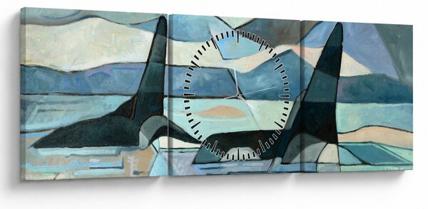 Kép - Orcas (órával) (90x30 cm)