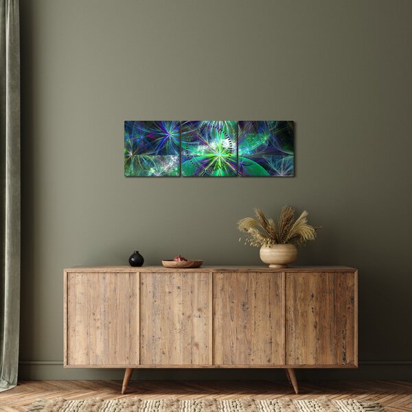 Kép - Absztrakt geometriai formák (órával) (90x30 cm)