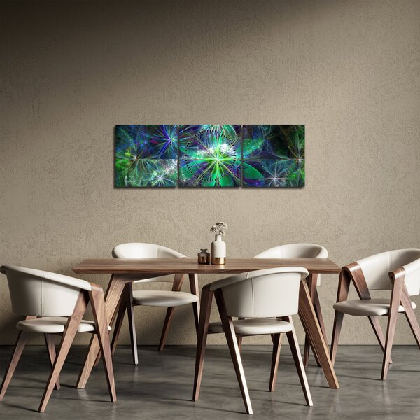 Kép - Absztrakt geometriai formák (órával) (90x30 cm)