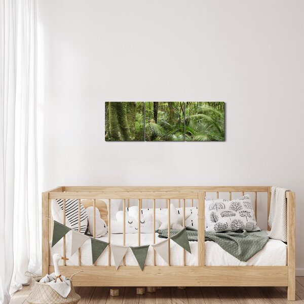 Trópusi esőerdő kép (órával) (90x30 cm)