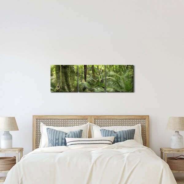 Trópusi esőerdő kép (órával) (90x30 cm)