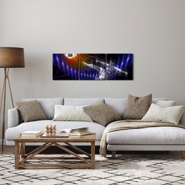 A kép egy futballista egy ugrás (órával) (90x30 cm)