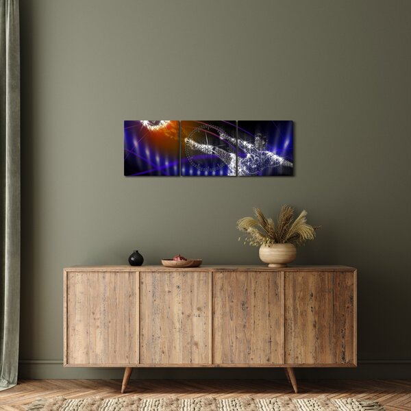 A kép egy futballista egy ugrás (órával) (90x30 cm)