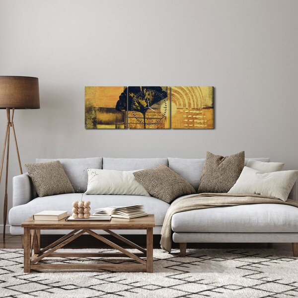 Kép - Ginkgo levél (órával) (90x30 cm)
