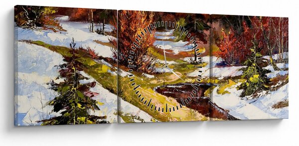 Kép - A tavasz érkezése (órával) (90x30 cm)