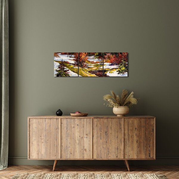 Kép - A tavasz érkezése (órával) (90x30 cm)