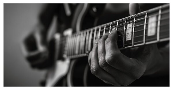 Kép ujjak a gitárhúrokon