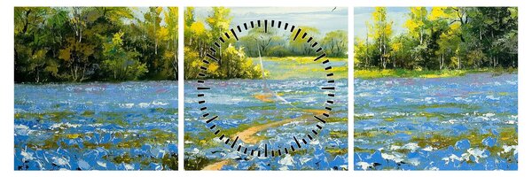 Kép - ösvény a mezőn, olajfestmény (órával) (90x30 cm)
