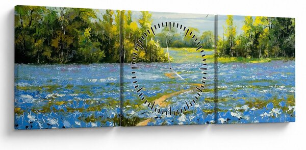 Kép - ösvény a mezőn, olajfestmény (órával) (90x30 cm)