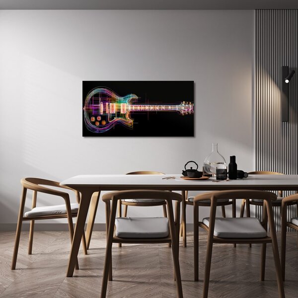 Kép neon gitár fekete háttérrel