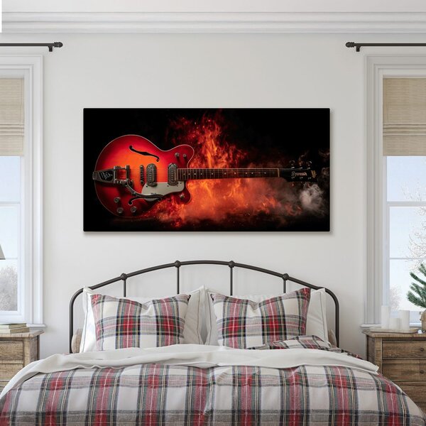 Kép elektromos gitár tűzben