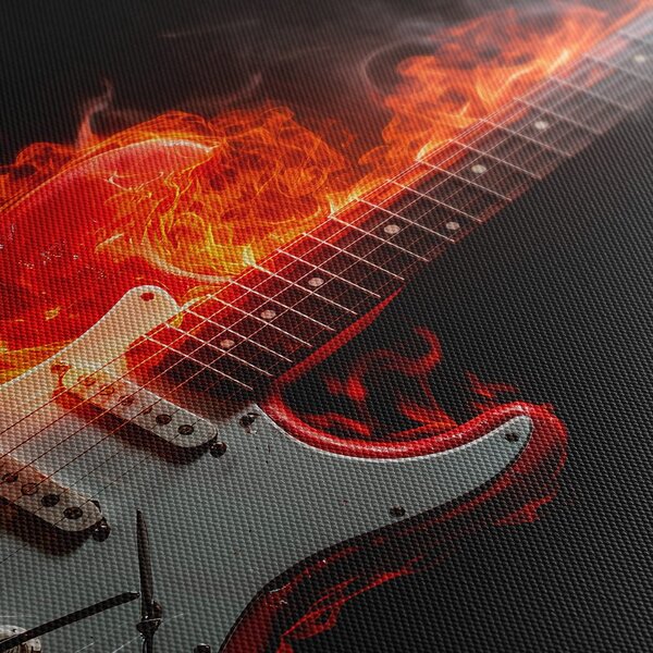 Kép elektromos gitár és tűz