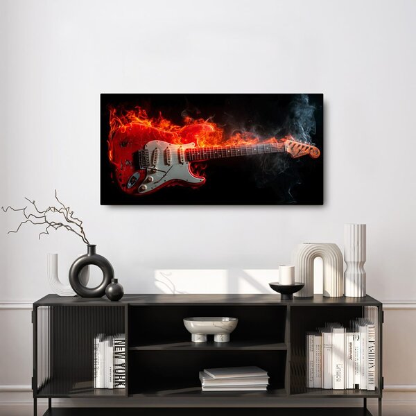 Kép elektromos gitár és tűz