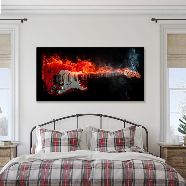 Kép elektromos gitár és tűz