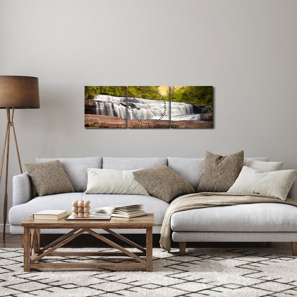 Egy vízesés képe (órával) (90x30 cm)