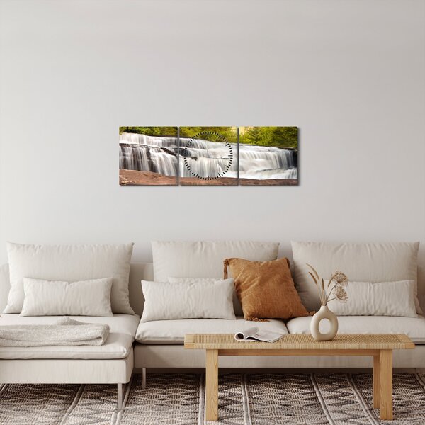 Egy vízesés képe (órával) (90x30 cm)