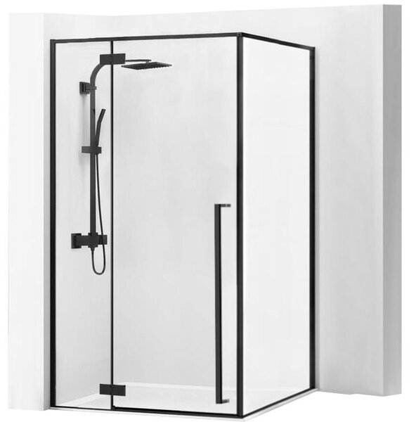 Rea Fargo zuhanykabin 120x90 cm négyszögletes fekete félmatt/átlátszó üveg REA-K3214