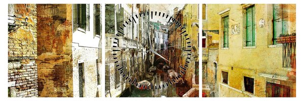 Kép - Utca Velencében (órával) (90x30 cm)