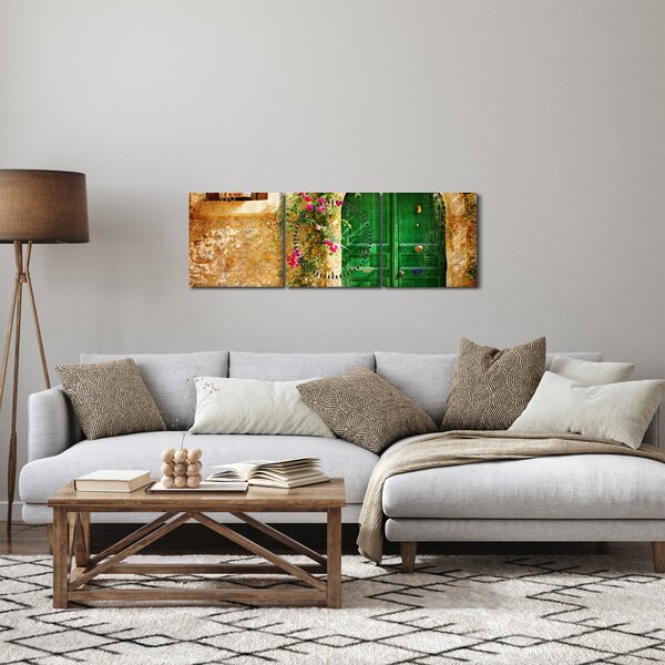 Egy régi ajtó képe (órával) (90x30 cm)