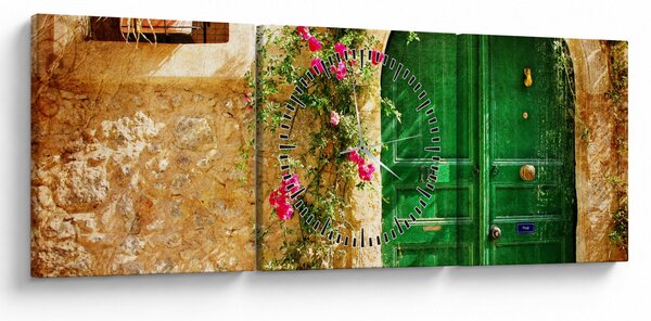 Egy régi ajtó képe (órával) (90x30 cm)