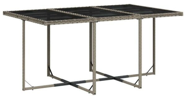 Polyrattan Kerti Étkezőgarnitúra - 7 részes - Szürke