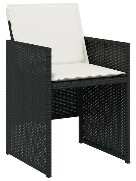 VidaXL 13 részes fekete polyrattan kerti ülőgarnitúra párnákkal