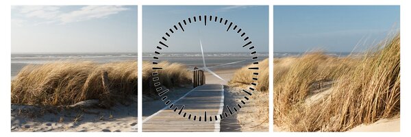 Kép - Homokos strand Langeoog szigetén, Németországban (órával) (90x30 cm)