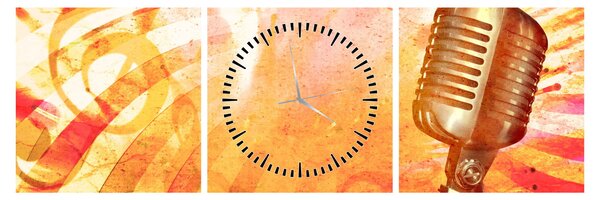 Kép - Retro mikrofon (órával) (90x30 cm)