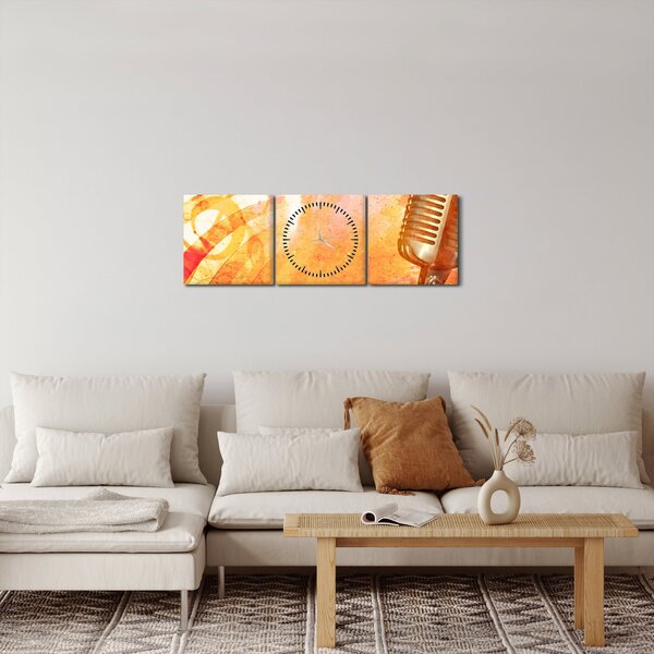 Kép - Retro mikrofon (órával) (90x30 cm)