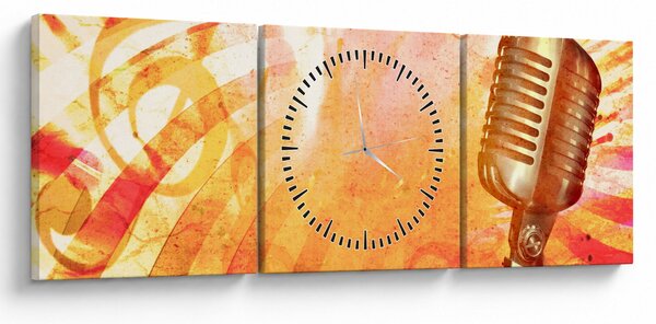 Kép - Retro mikrofon (órával) (90x30 cm)