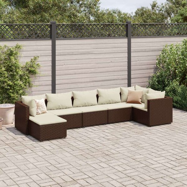 VidaXL Polyrattan Kerti Ülőgarnitúra - 7 részes - Barna